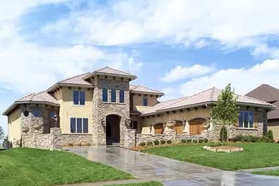 Tuscan-inspired House Plan with Finished Walkout Basement