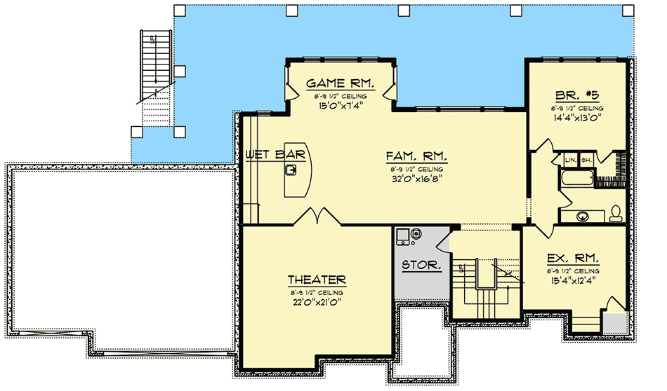Plan 890124AH: 5-Bed Craftsman with Home Theater in the Walkout Basement - Floor Plan - 3rd Floor - Craftsman, Northwest