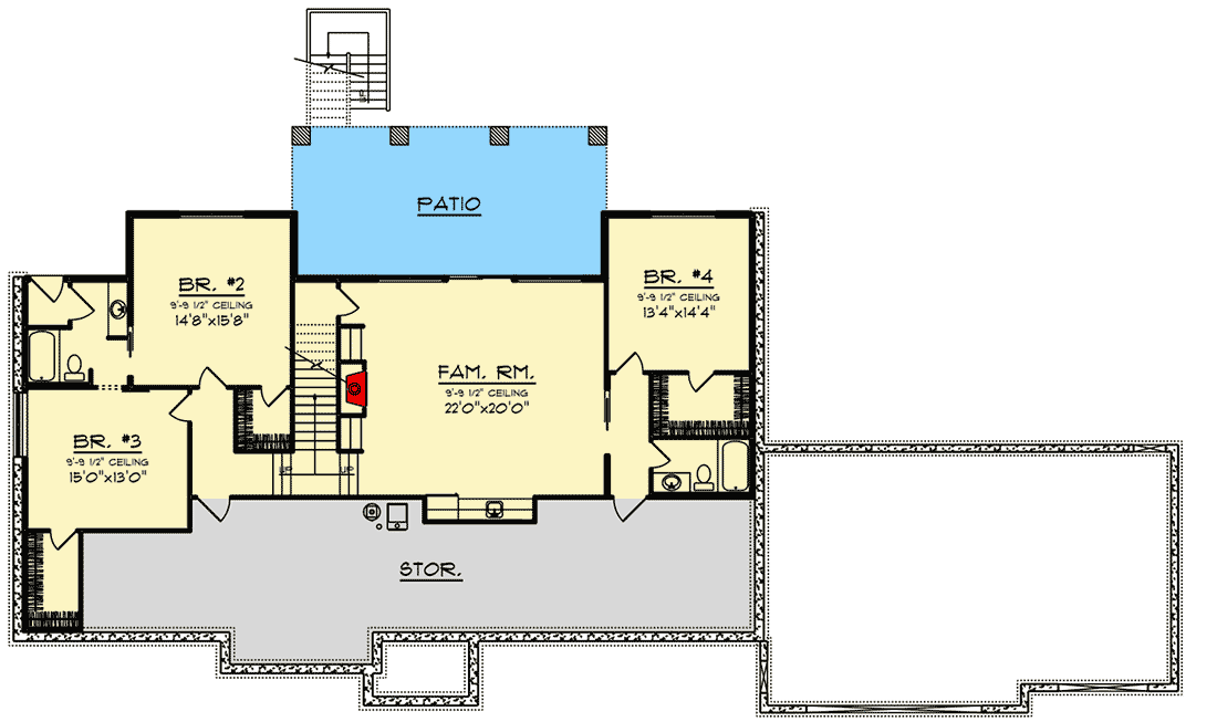 Plan 890133AH: Sprawling Craftsman-Style Ranch House Plan on Walkout Basement - Floor Plan - Lower Level - Craftsman, Ranch