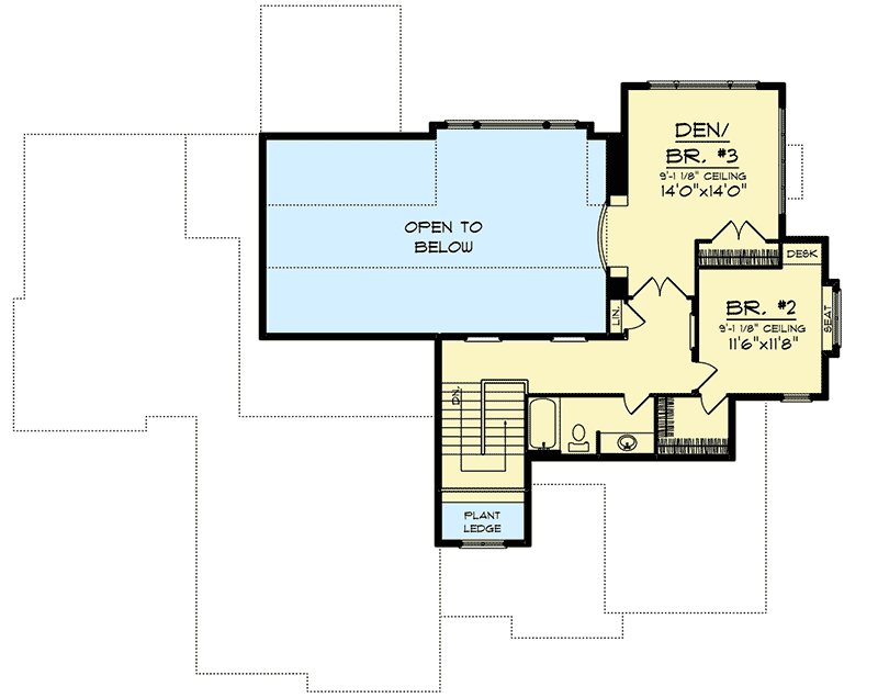Plan 890139AH: Chateau-style European Classic with Vaulted Ceiling above Great Room / Kitchen - Floor Plan - 2nd Floor - European, French Country