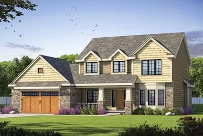 Appealing Two-story Traditional House Plan with Pet Center near Mudroom