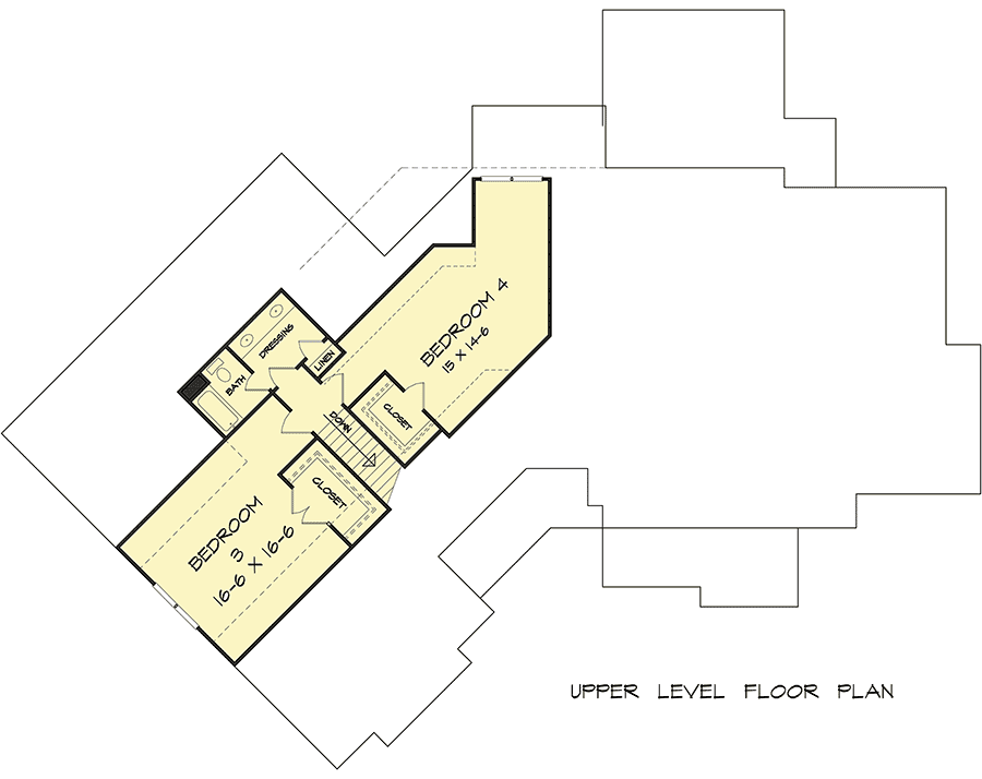 Plan 360061DK: Two-Master-Suite Multi-Generational Craftsman House Plan - 3537 Sq Ft - Floor Plan - 2nd Floor - Country, Craftsman, Mountain