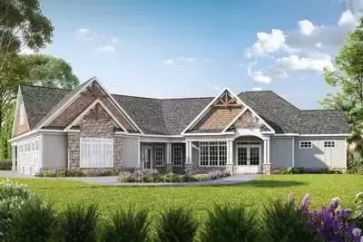 Two-Master-Suite Multi-Generational Craftsman House Plan - 3537 Sq Ft