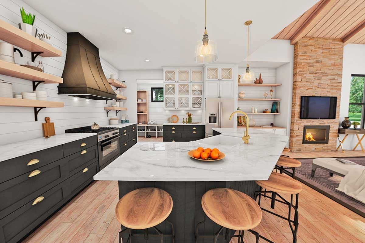 Plan 69745AM: 3-Bed Modern Farmhouse Plan with Vaulted Great Room - 2448 Sq Ft - Image #7 - Country, Craftsman, Farmhouse, Modern Farmhouse, New American, Northwest