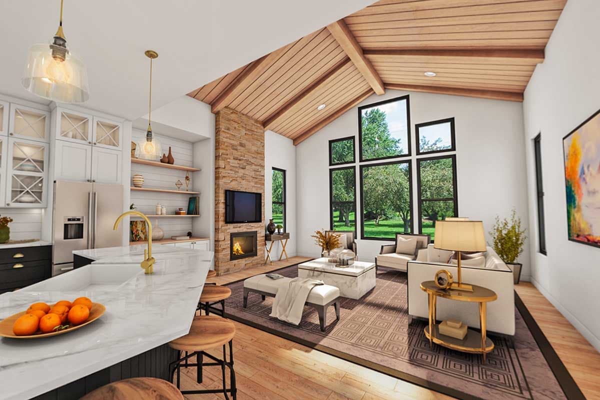 Plan 69745AM: 3-Bed Modern Farmhouse Plan with Vaulted Great Room - 2448 Sq Ft - Image #8 - Country, Craftsman, Farmhouse, Modern Farmhouse, New American, Northwest