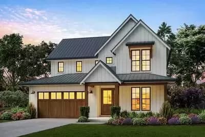 3-Bed Modern Farmhouse Plan with Vaulted Great Room - 2448 Sq Ft