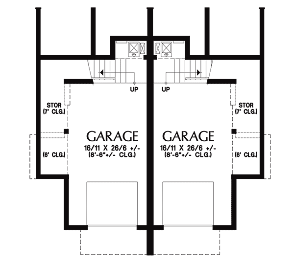 Plan 69744AM: Modern Duplex Plan with Two Second-level Master Suites - Floor Plan - Lower Level