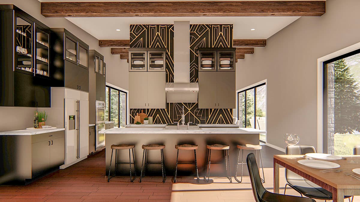 Plan 62801DJ: 3-Bed Modern Ranch Home Plan with Courtyard and Drive-Under Garage - 2881 Sq Ft - Image #6 - Mid Century Modern, Modern, Northwest, Ranch