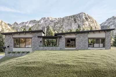 3-Bed Modern Ranch Home Plan with Courtyard and Drive-Under Garage - 2881 Sq Ft