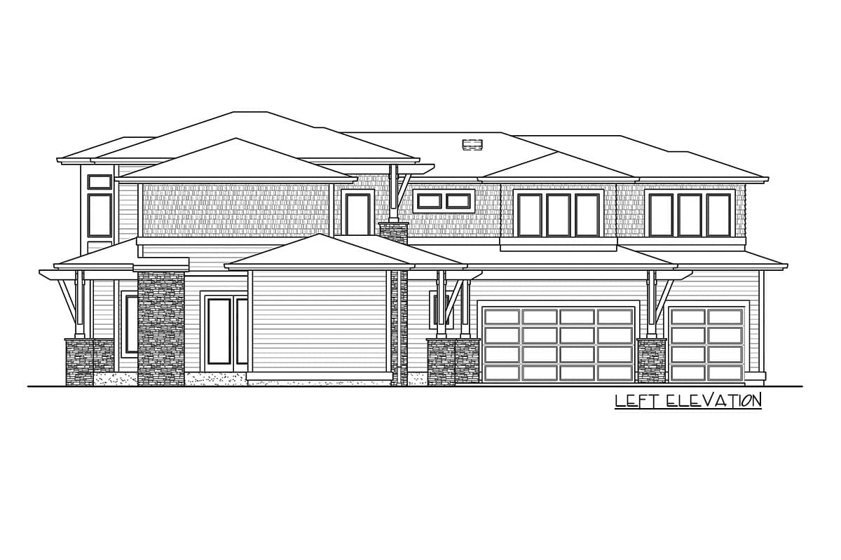Plan 23847JD: Two-Story Hip-Roofed Contemporary Home Plan with Den - Image #25 - Contemporary, Northwest, Prairie