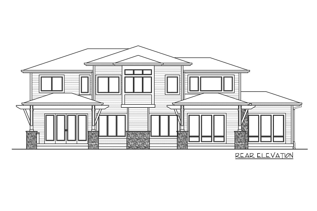 Plan 23847JD: Two-Story Hip-Roofed Contemporary Home Plan with Den - Image #26 - Contemporary, Northwest, Prairie
