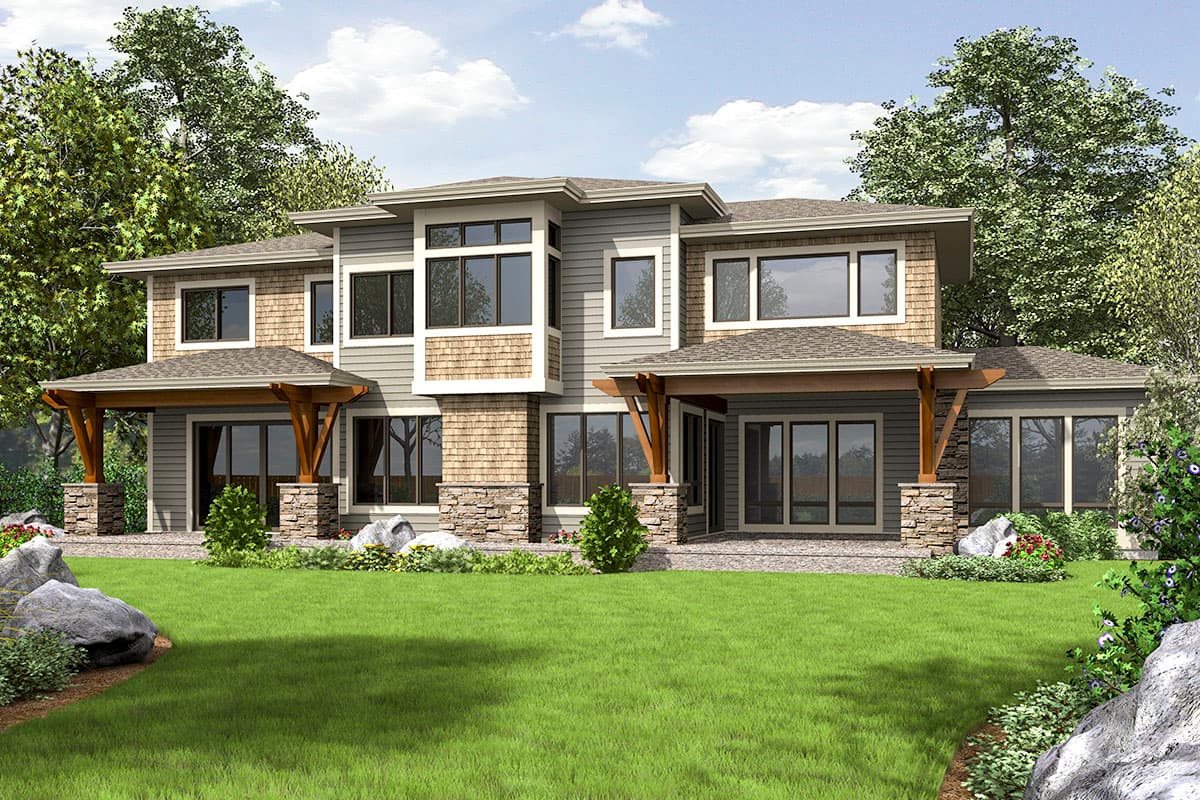 Plan 23847JD: Two-Story Hip-Roofed Contemporary Home Plan with Den - Image #23 - Contemporary, Northwest, Prairie