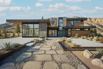 Modern Mountain Home Plan with Light and Airy Floor Plan