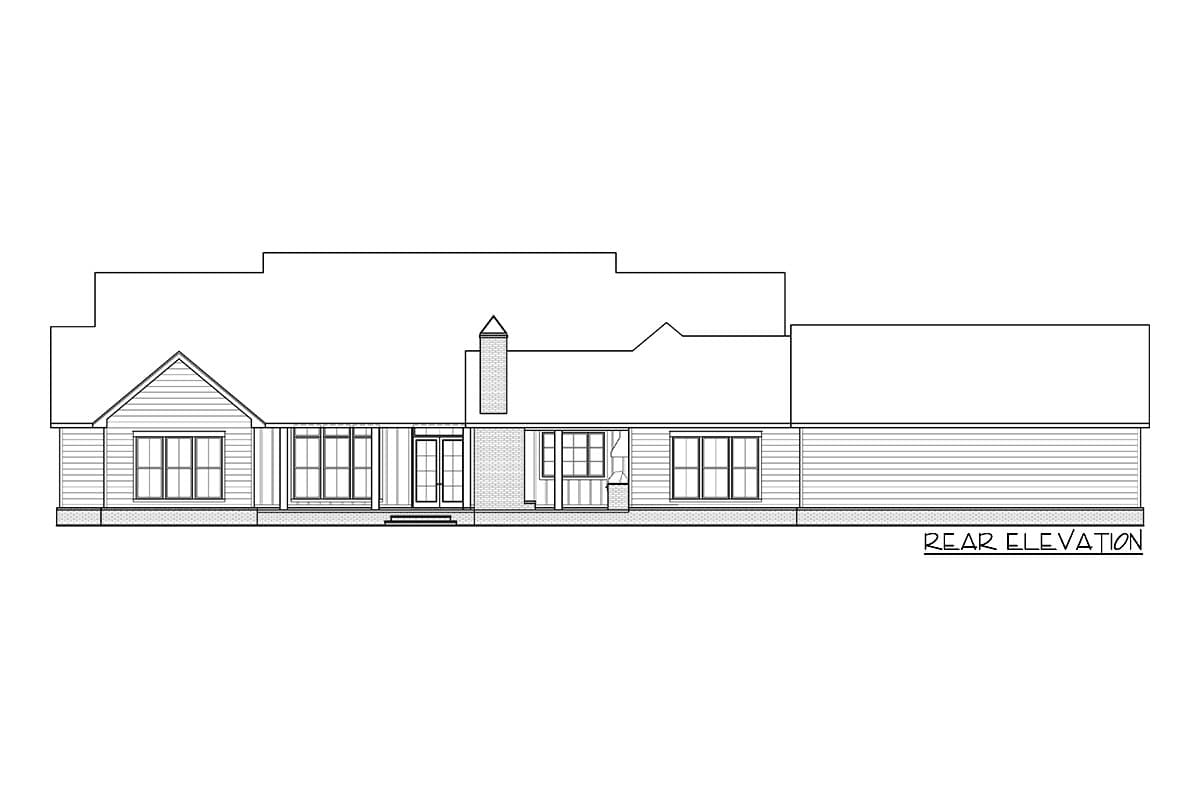 Plan 56454SM: Country Classic House Plan with Porte Cochere Accessible Motor Court - 3272 Sq Ft - Image #6 - Country, Farmhouse, Modern Farmhouse, Traditional