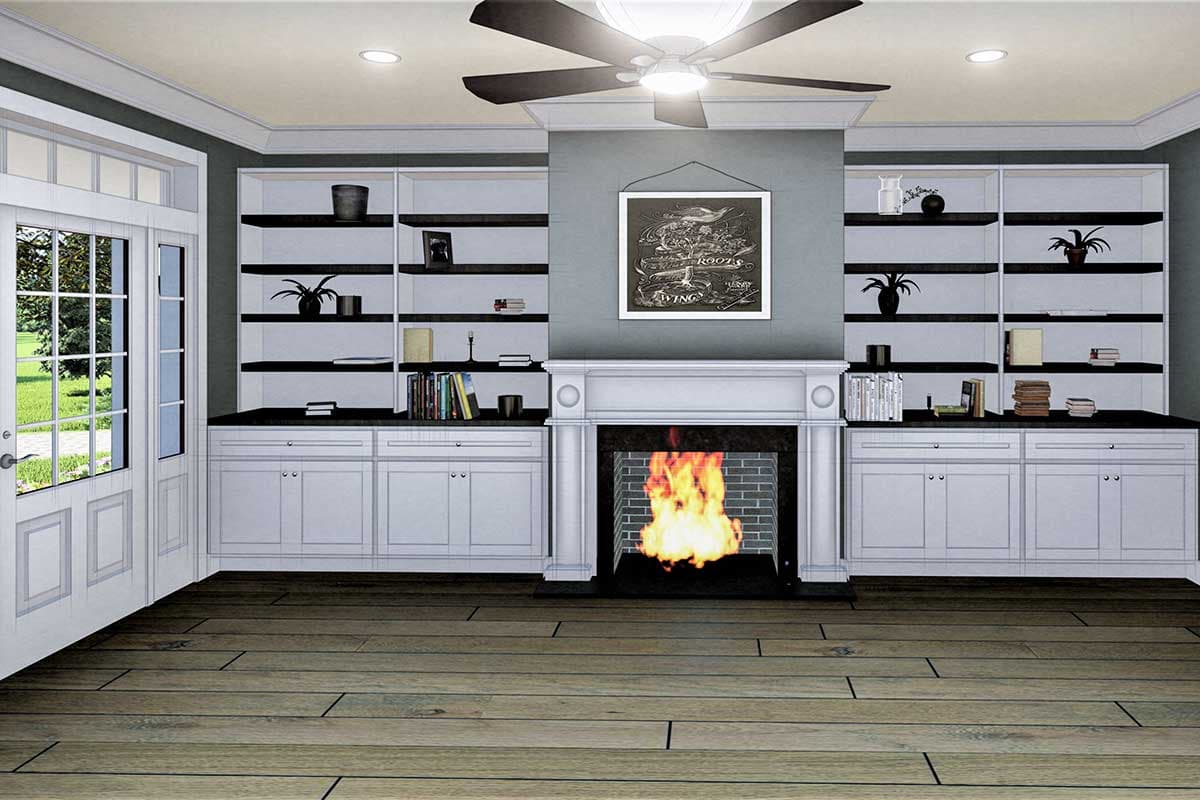 Plan 25016DH: 3-Bed One-Story House Plan with Decorative Gable - 1611 Sq Ft - Image #12 - Cottage, Country, Farmhouse, Ranch