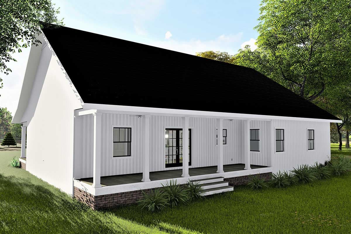 Plan 25016DH: 3-Bed One-Story House Plan with Decorative Gable - 1611 Sq Ft - Image #8 - Cottage, Country, Farmhouse, Ranch