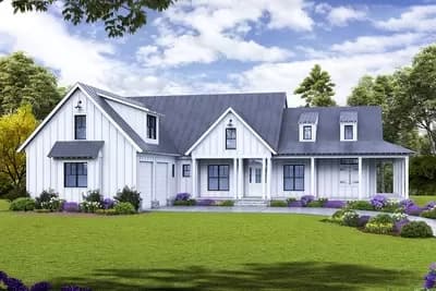 Modern Farmhouse Plan with Quintessential Wrap-Around Porch - 2795 Sq Ft