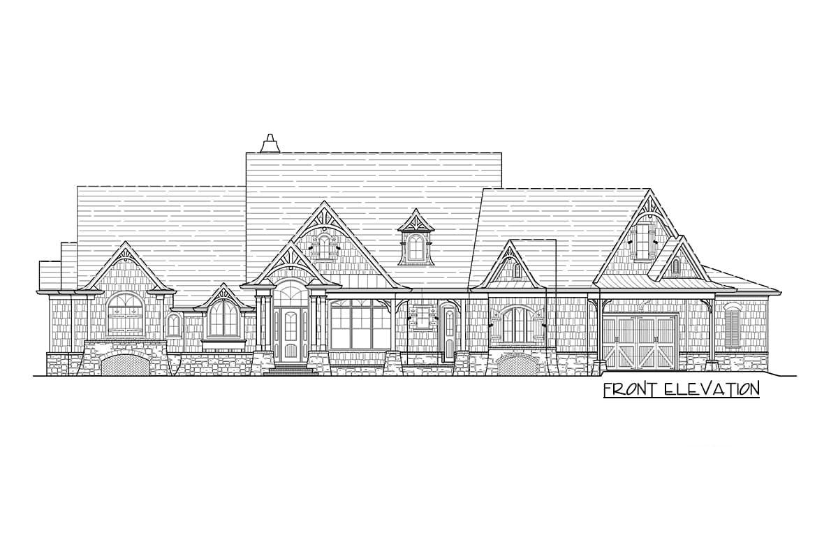 Plan 25684GE: Multi-Gabled Craftsman Home Plan with Elevator-Accessible Guest Studio Suite - 3572 Sq Ft - Image #15 - Craftsman, Mountain