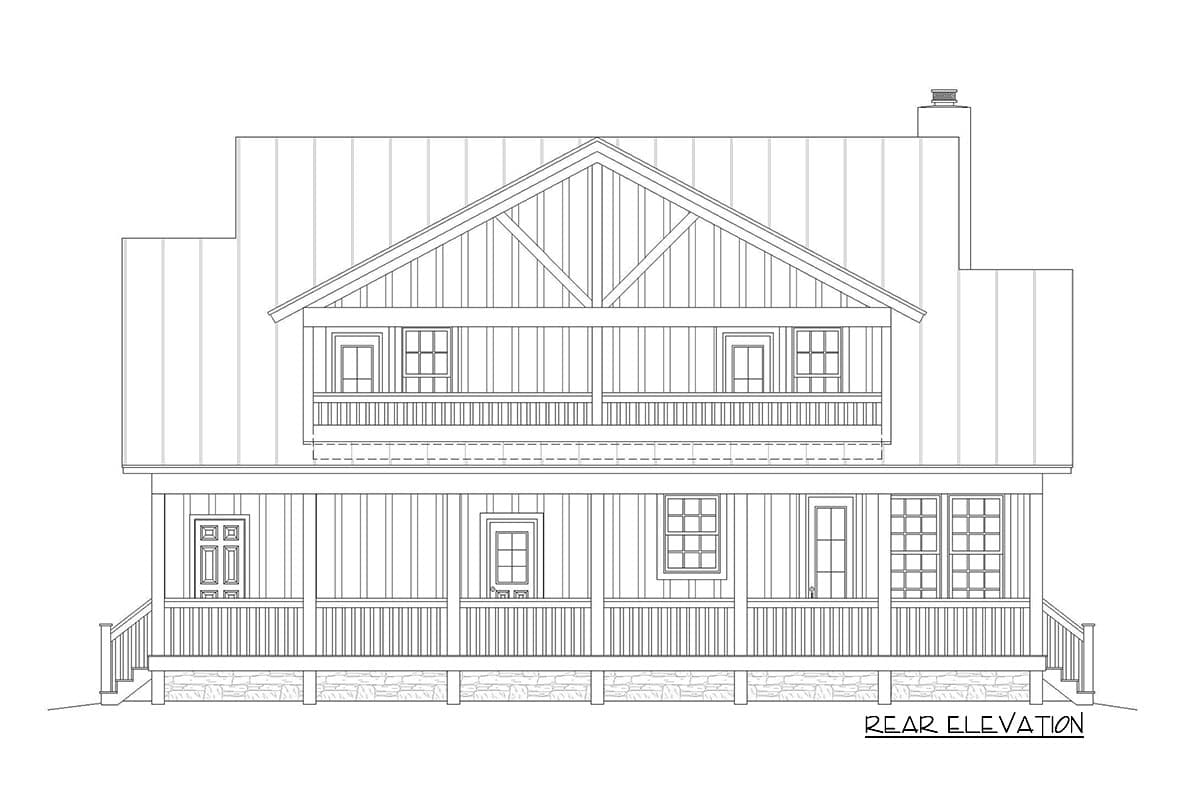 Plan 68639VR: Country Home Plan with 3-Master Suites and Wrap-Around Porch  - Image #4 - Country, Traditional