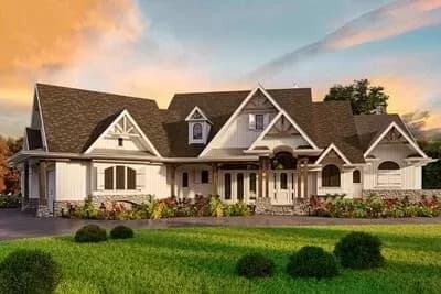 Craftsman House Plan with Lower Level Expansion