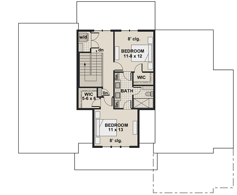 Plan 14682RK: Modern Farmhouse Plan with Vaulted Great Room and Kitchen - Floor Plan - 2nd Floor - Country, Farmhouse, Modern Farmhouse, New American