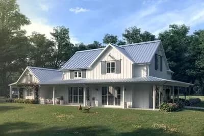 3-Bed Modern Farmhouse with Wrap-around Porch
