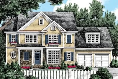 Attractive 4-Bed House Plan with Clapboard Exterior and Front-Facing Garage