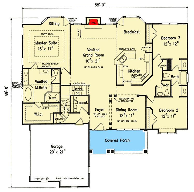 Plan 710327BTZ: Charming Cottage House Plan with Upstairs Bonus with Bath - Floor Plan - Main Level - Cape Cod, Cottage, Traditional
