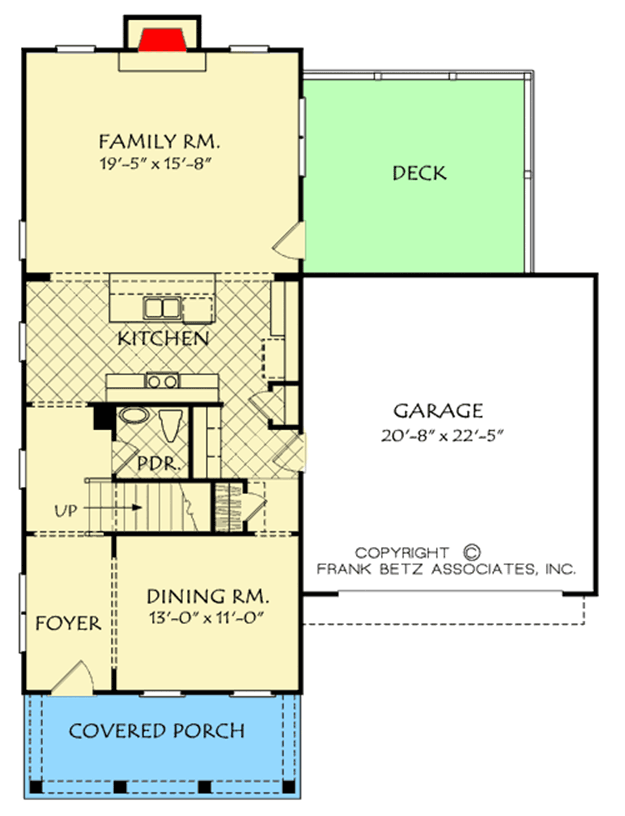 Plan 710331BTZ: 4-Bed Country Home Plan with Central Kitchen - Floor Plan - Main Level - Country, Southern, Traditional