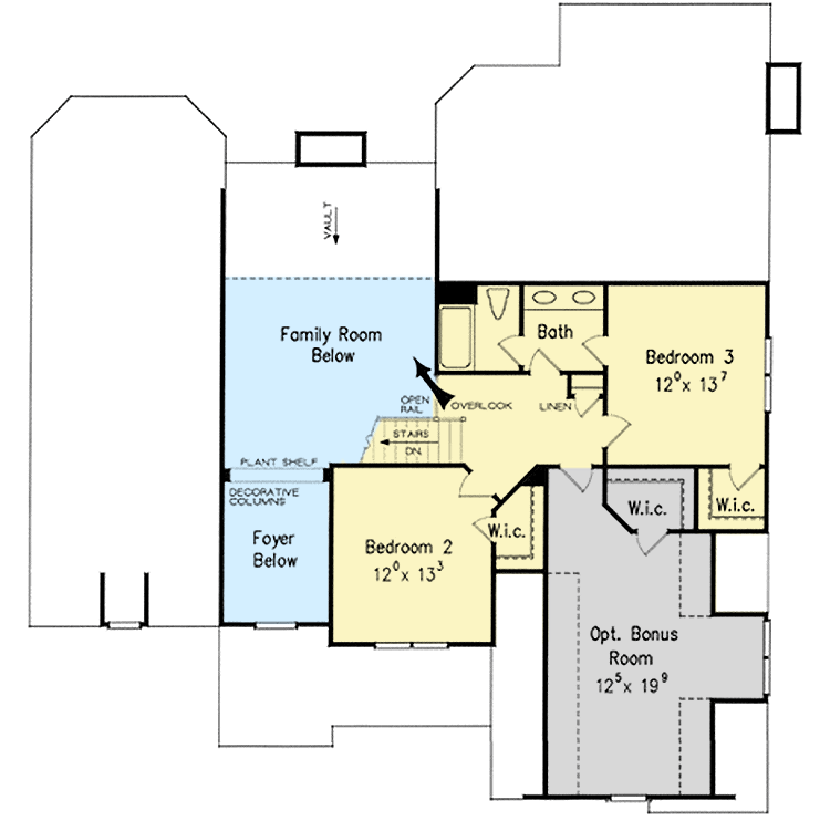 Plan 710333BTZ: House Plan with Distinctive Fieldstone and Cedar Shake - Floor Plan - 2nd Floor - Southern, Traditional