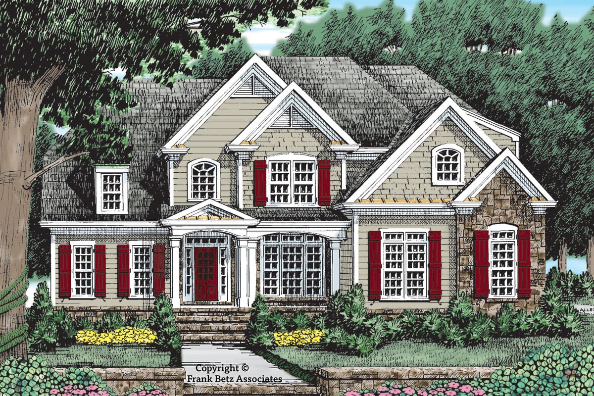 Plan 710333BTZ: House Plan with Distinctive Fieldstone and Cedar Shake - Image #11 - Southern, Traditional