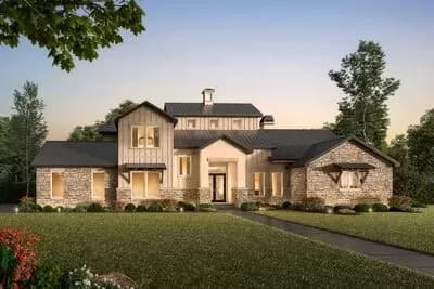 Exclusive 3-Bed Hill Country Home Plan with Optional Bonus Tower