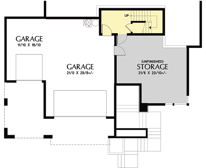 Plan 69746AM: Mid-Century Modern House Plan for an Up-Sloping Lot - 2707 Sq Ft - Floor Plan - Lower Level - Contemporary, Mid Century Modern, Modern, Northwest
