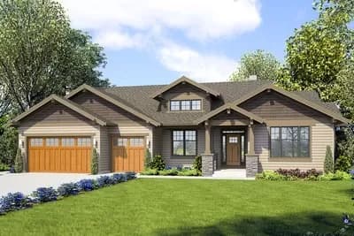 Craftsman Ranch Home Plan with Multi-Generational Possibilities - 2791 Sq Ft