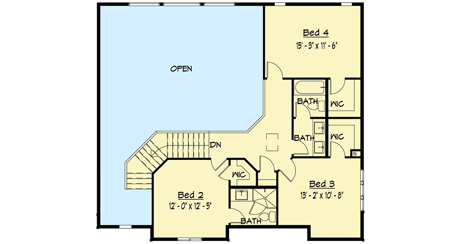 Plan 910000WHD: Gambrel Country House Plan with Optional Finished Lower Level - Floor Plan - 2nd Floor - Craftsman, New American, Transitional