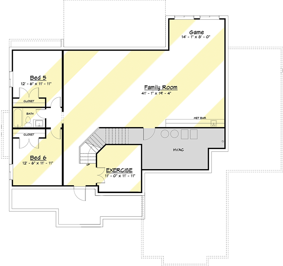 Plan 910000WHD: Gambrel Country House Plan with Optional Finished Lower Level - Floor Plan - Optional Lower Level - Craftsman, New American, Transitional