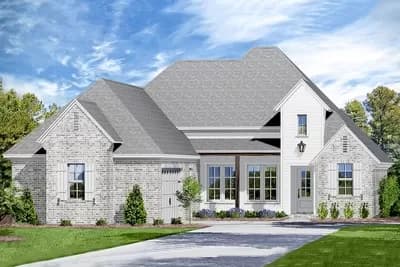 3-Bed European Home Plan with Split Bedrooms