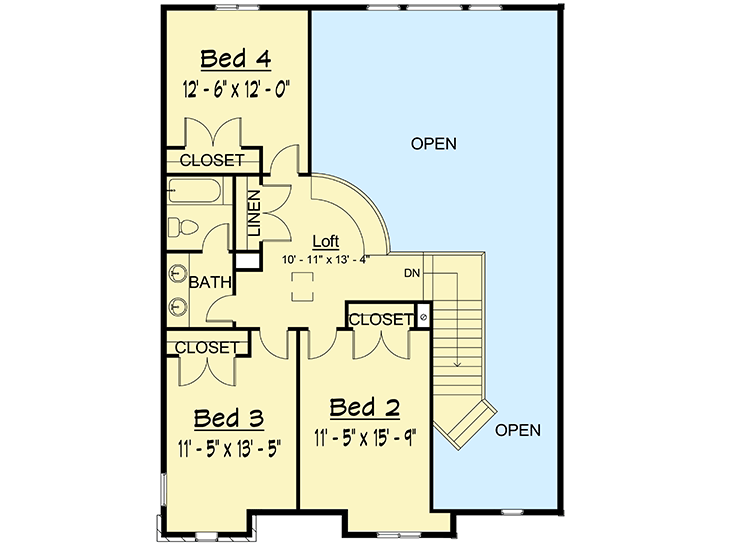 Plan 910003WHD: Exclusive New American House Plan with Two-Story Great Room - Floor Plan - 2nd Floor - Craftsman, New American