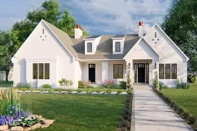 3-Bed New American Home Plan with Optional Lower Level