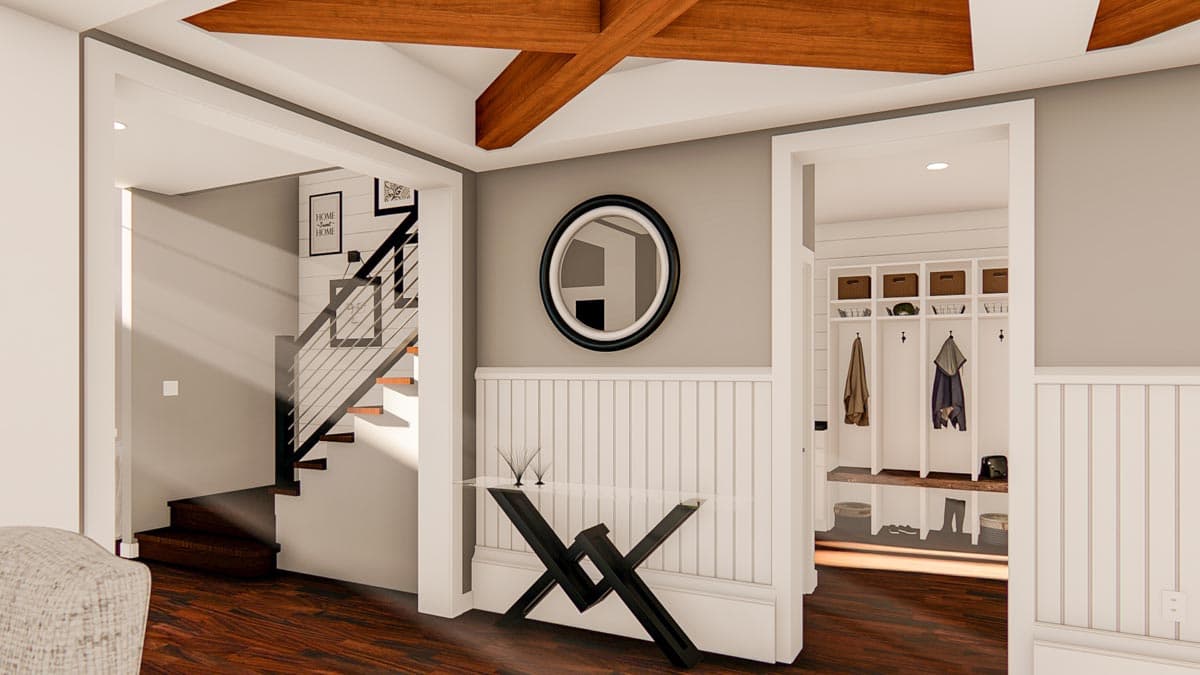 Plan 62804DJ: 3-Bed New American House Plan with Exposed Beamed Entryway - Image #4 - Coastal, Contemporary, Craftsman, Modern Farmhouse, New American