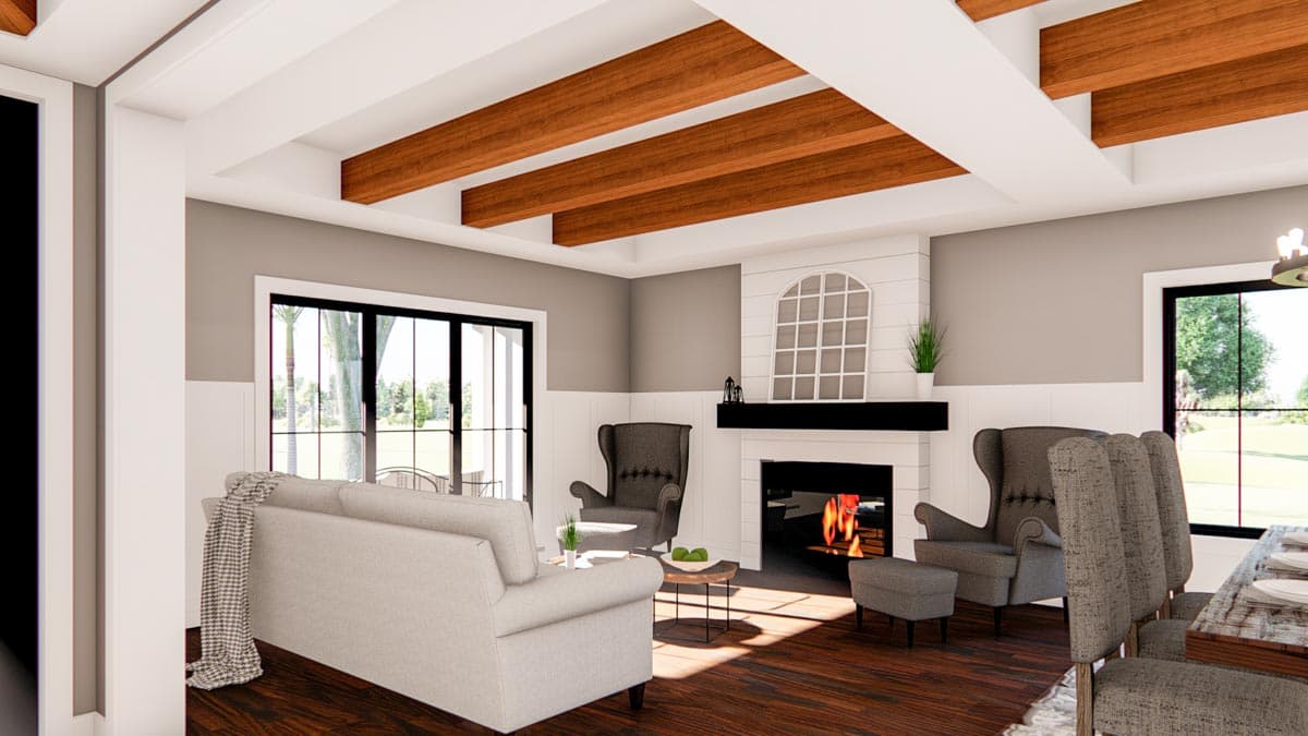 Plan 62804DJ: 3-Bed New American House Plan with Exposed Beamed Entryway - Image #5 - Coastal, Contemporary, Craftsman, Modern Farmhouse, New American