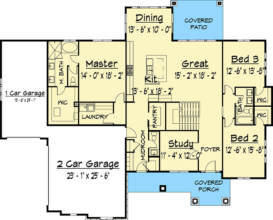 Plan 910007WHD: Exclusive French Country House Plan with Optional Lower Level - Floor Plan - Main Level - European, French Country, Hill Country, Ranch