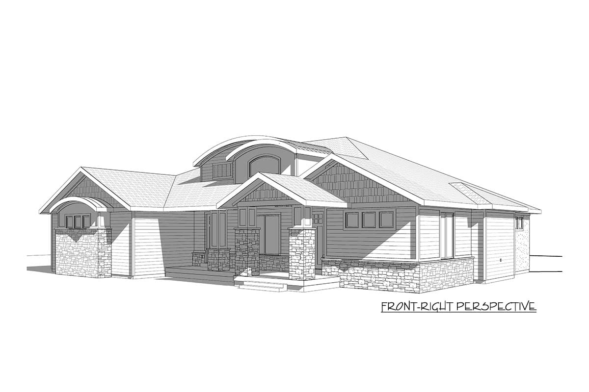 Plan 910009WHD: 3-Bed Contemporary Prairie Home Plan with Optional Lower Level - Image #4 - Contemporary, New American, Prairie, Ranch
