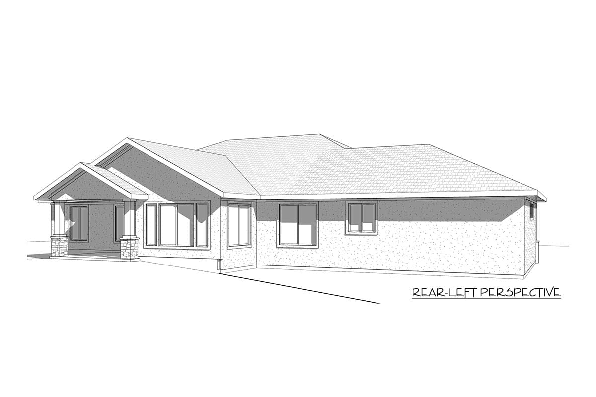 Plan 910009WHD: 3-Bed Contemporary Prairie Home Plan with Optional Lower Level - Image #5 - Contemporary, New American, Prairie, Ranch