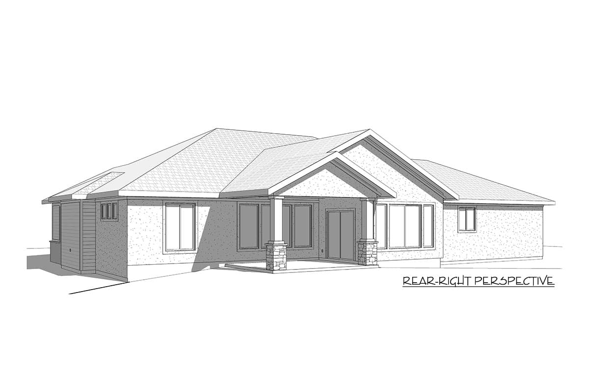 Plan 910009WHD: 3-Bed Contemporary Prairie Home Plan with Optional Lower Level - Image #6 - Contemporary, New American, Prairie, Ranch