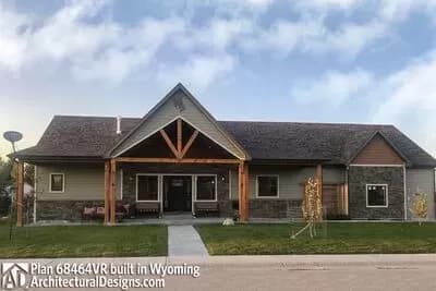Mountain Ranch Home Plan with Master Suite Sun Room