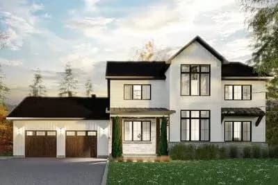Bold Two-story House Plan with Open Layout