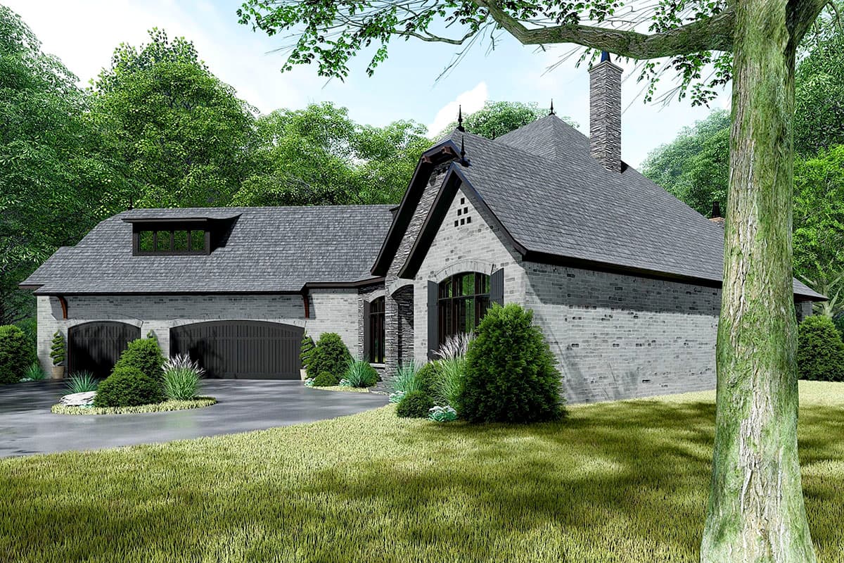 Plan 70636MK: 4-Bed French Country Home Plan with Safe Room - Image #4 - European, French Country, Traditional