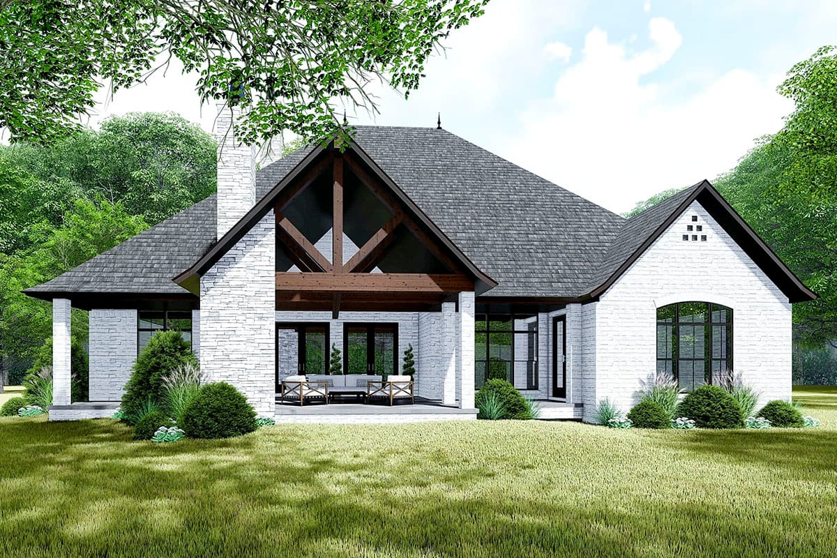Plan 70636MK: 4-Bed French Country Home Plan with Safe Room - Image #7 - European, French Country, Traditional