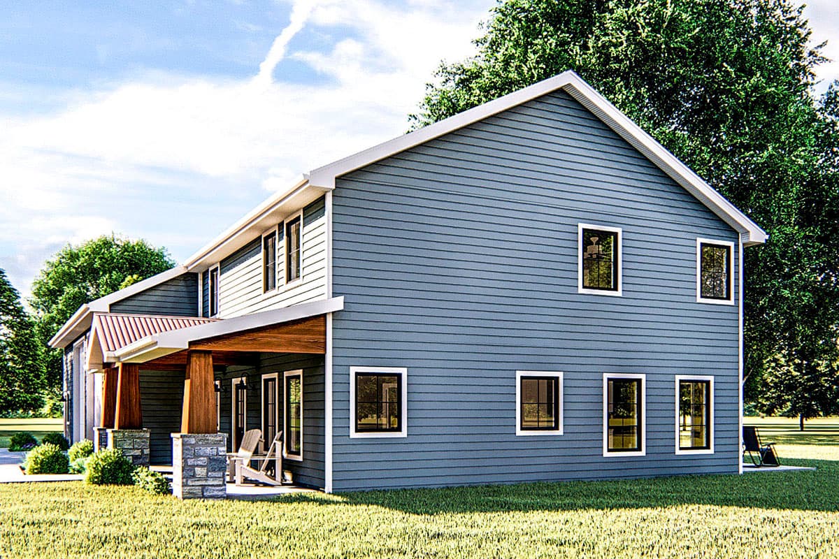 Plan 62805DJ: 3-Bed House Plan with Over-Sized 2-Car Garage - Image #4 - Barndominium, Carriage, Craftsman, Northwest
